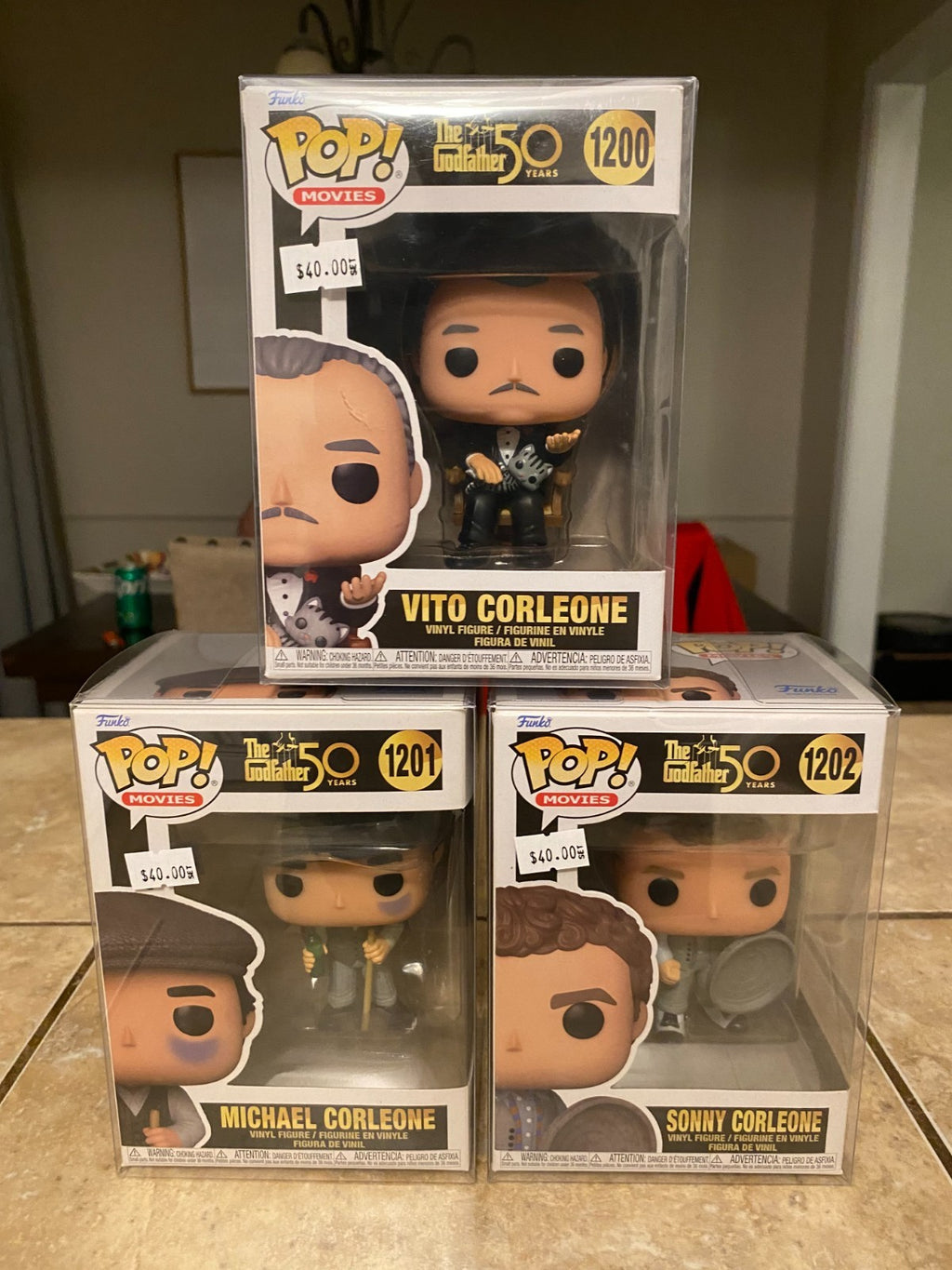 Funko Pop! The Godfather Vito, Michael, Sonny Corleone Lot of 3 w Protectors