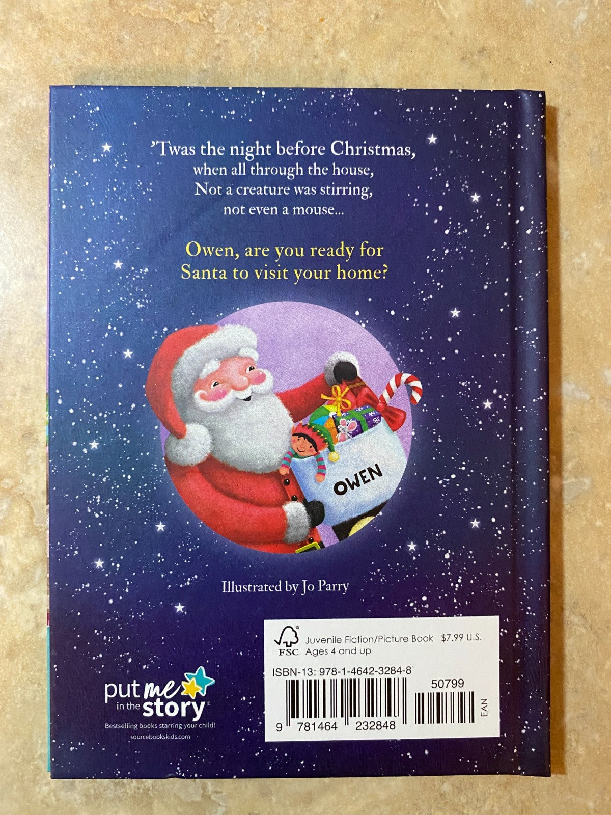 'Twas The Night Before Christmas Hardcover Book Personalized Name (Owen)