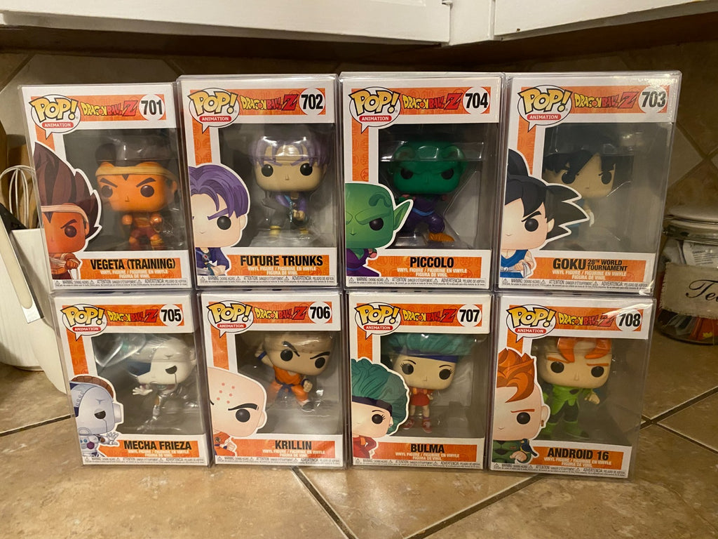 Funko Pop! Dragon Ball Z Full Common Set of 8 Figures #701- #708 w Protectors