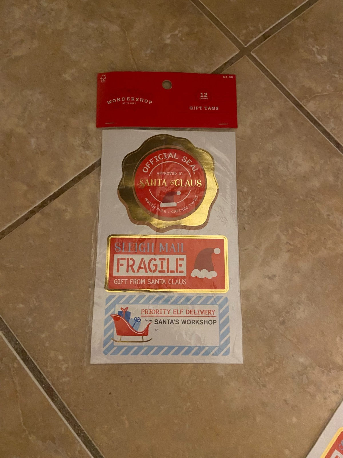 Sticker Gift Tags - Wondershop 12ct