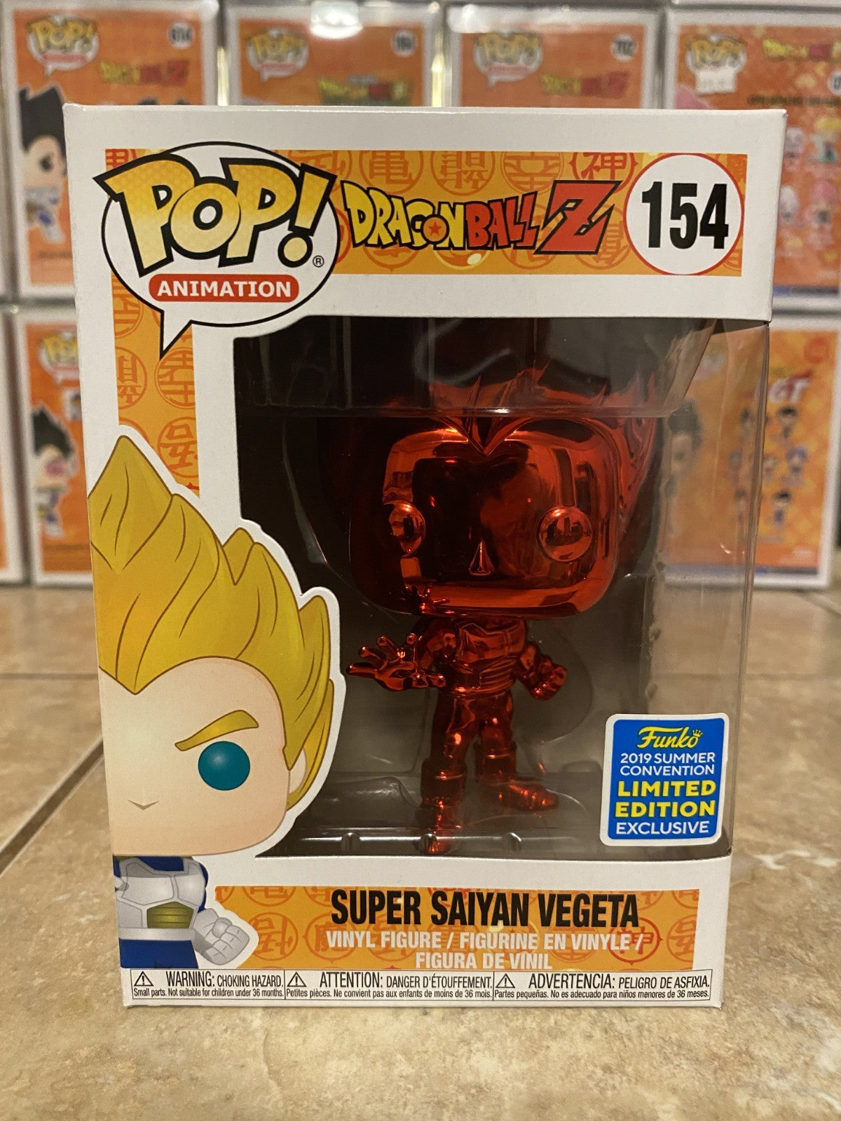 Funko Pop! Dragon Ball #154 Super Saiyan Vegeta 2019 Funko Exclusive w Protector