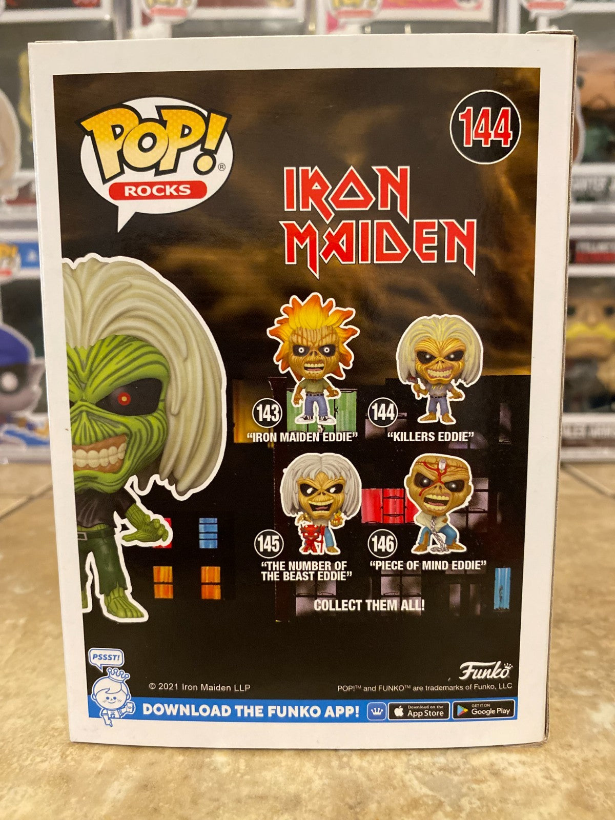 Funko Pop! Iron Maiden "Killers Eddie" #144 Glow Special Ed Figure W/PROTECTOR