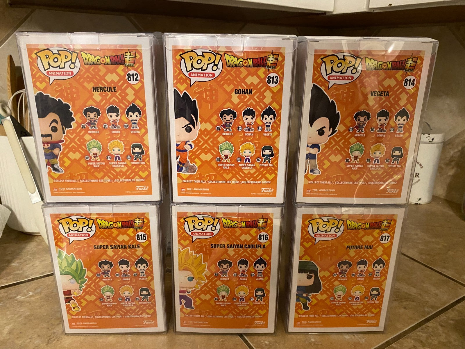 Funko Pop! Dragon Ball Z Full Common Set of 6 Figures #812- #817 w Protectors