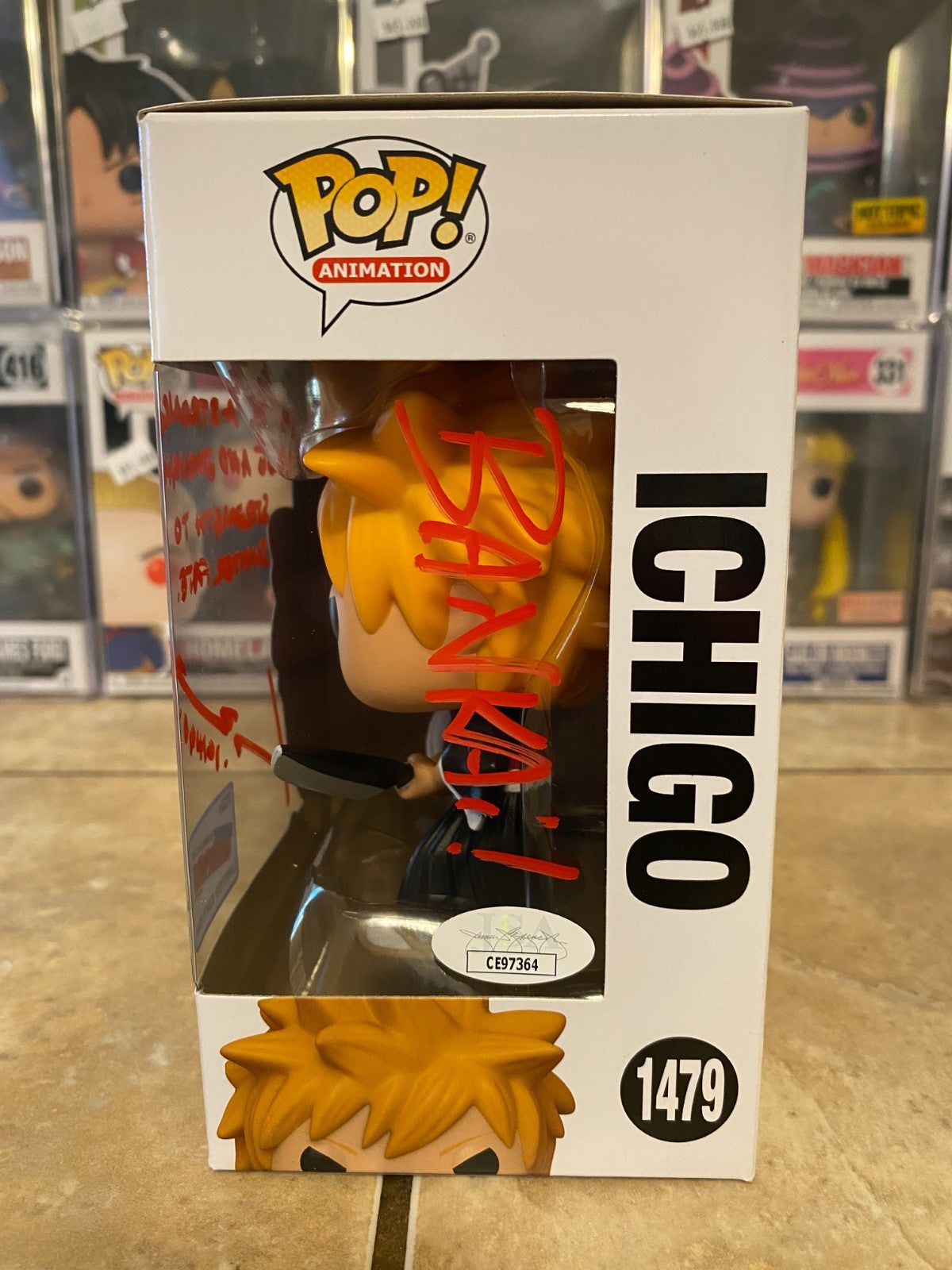 Funko Pop! Ichigo #1479 NYCC Johnny Yong Bosch Signed Vinyl Figure W/PROTECTOR