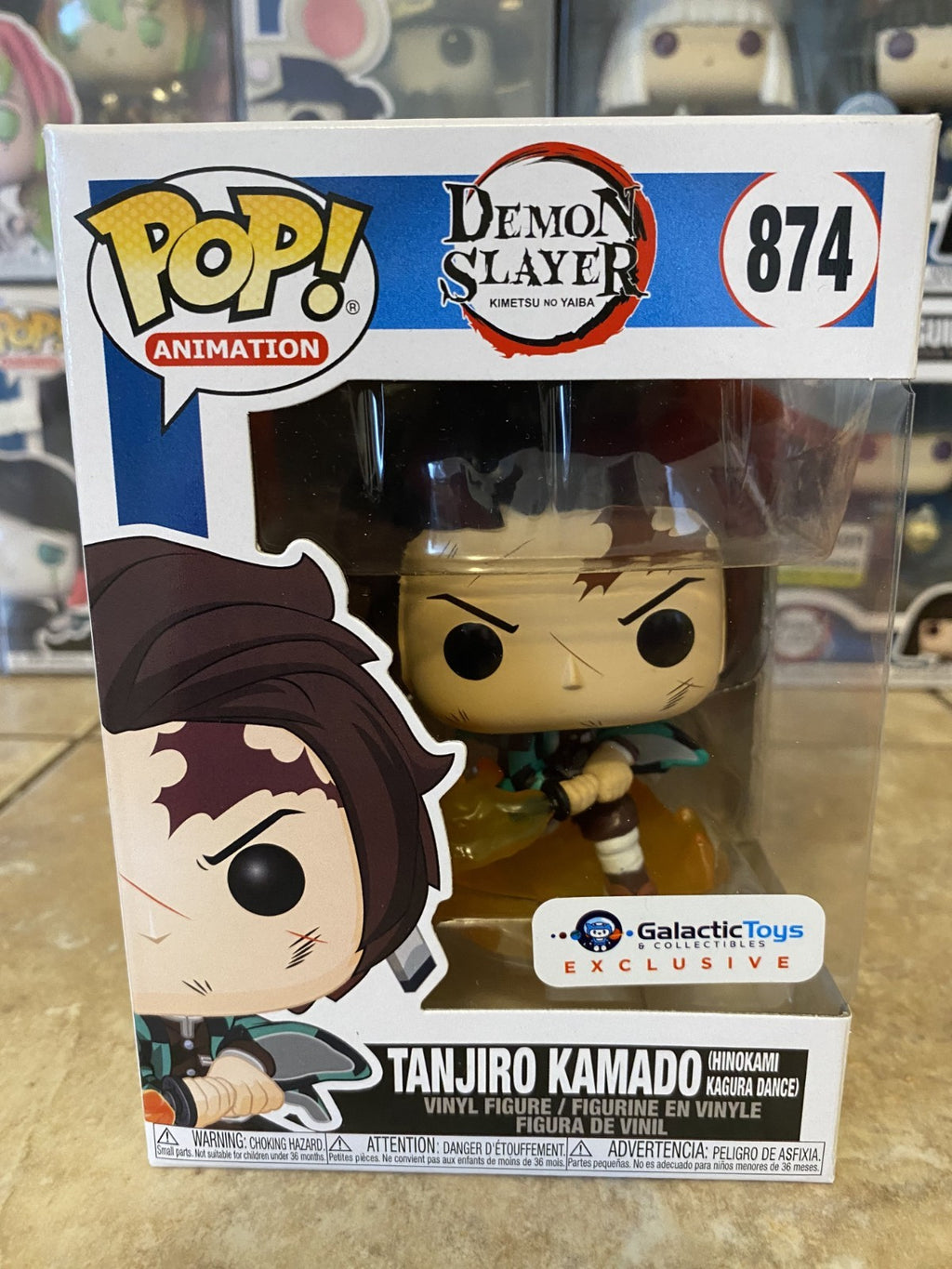 Funko Pop! Demon Slayer #874 Tanjiro Kamado Galactic Exclusive w/Box Protector