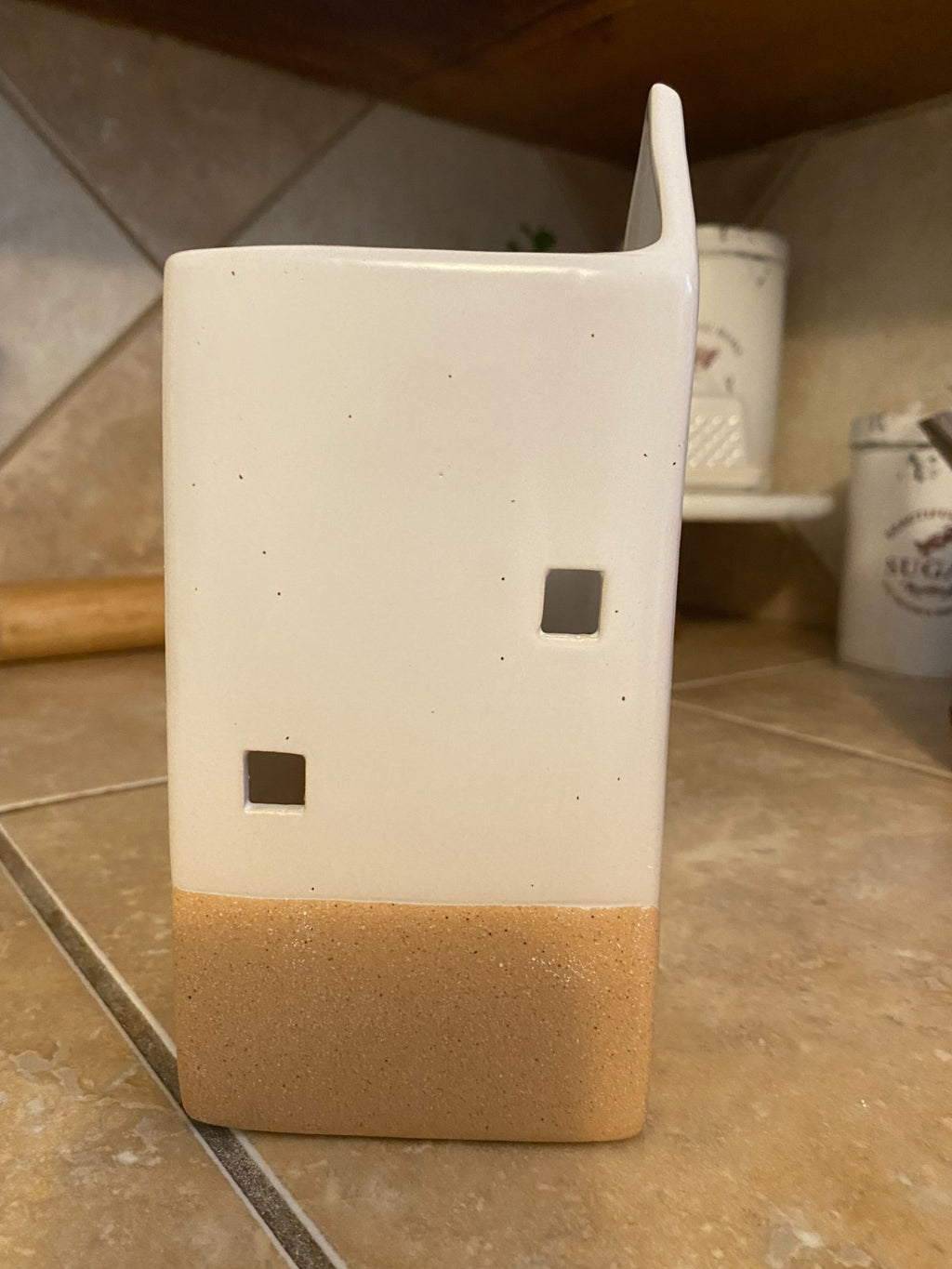 Wondershop Ceramic House-Shaped Tea Light Candle Holder