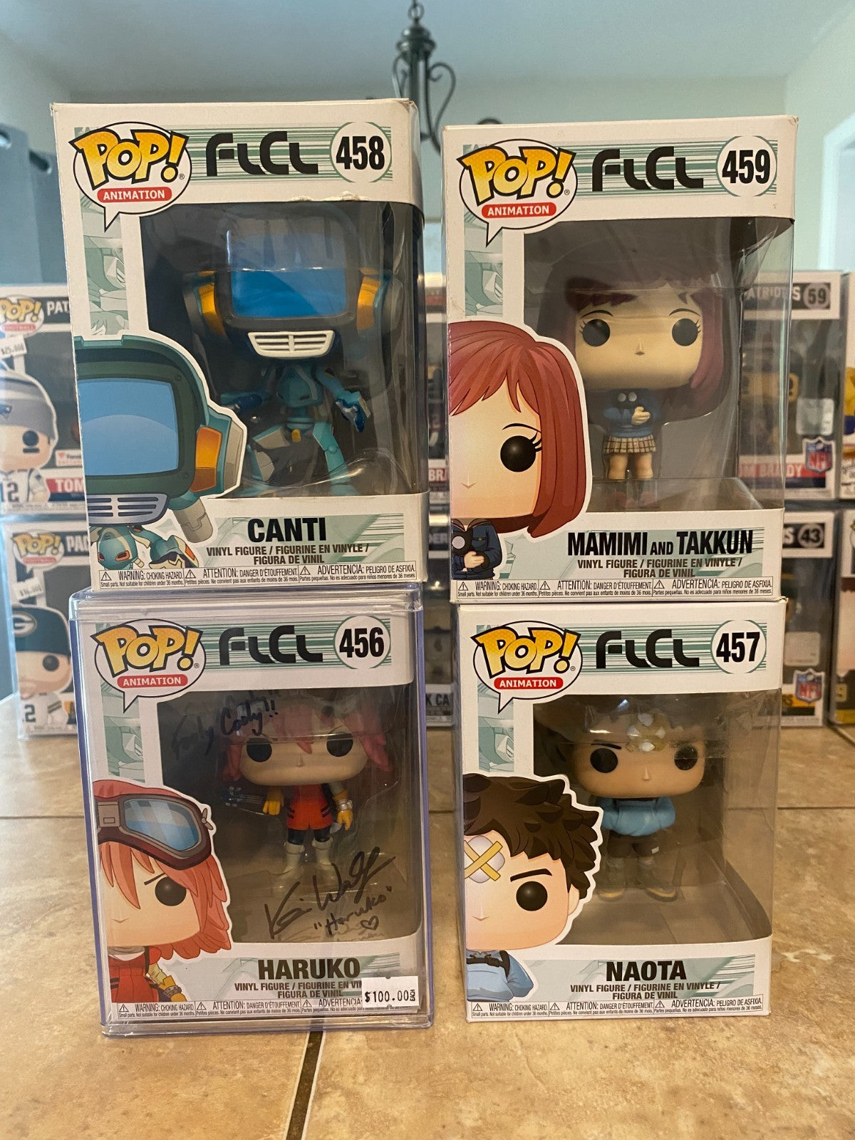 Full Funko FLCL Set of 4 With Signed Haruko by Kari Walhgreen NO COA