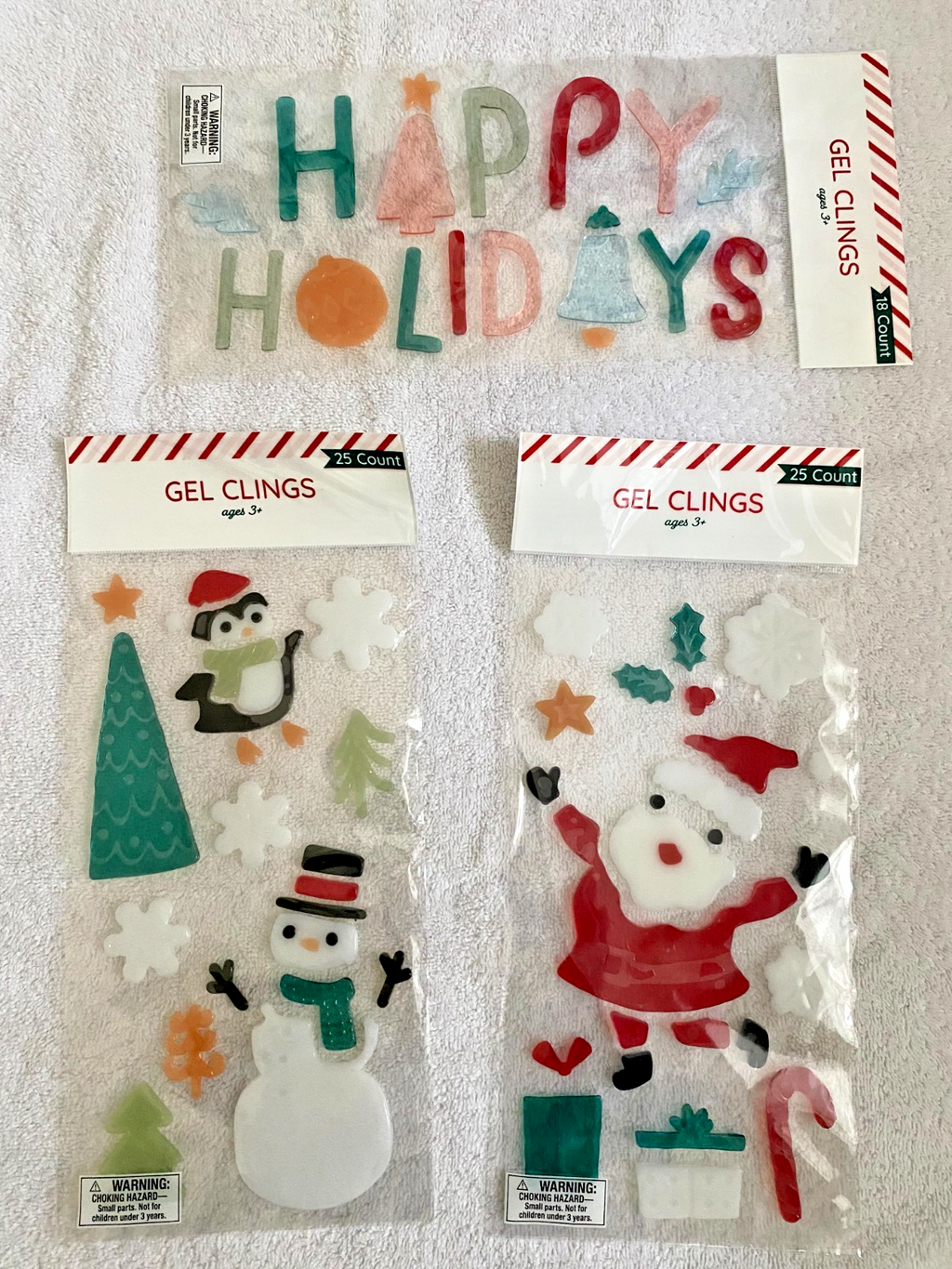 Christmas Gel Cling Bundle ***5 Pieces Total!!!!***