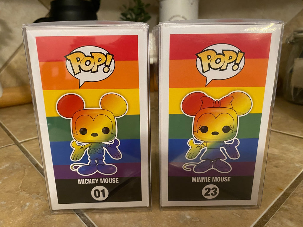 Mickey Mouse Pop #01 & Minnie Mouse Pop #23 Funko Pop Set Exclusive Pride Pops