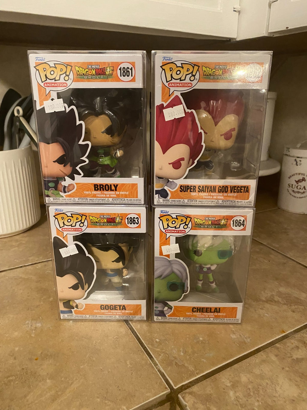 Funko Pop! Dragonball Super Broly Set of 4 Figures #1861 thru #1864 w Protectors