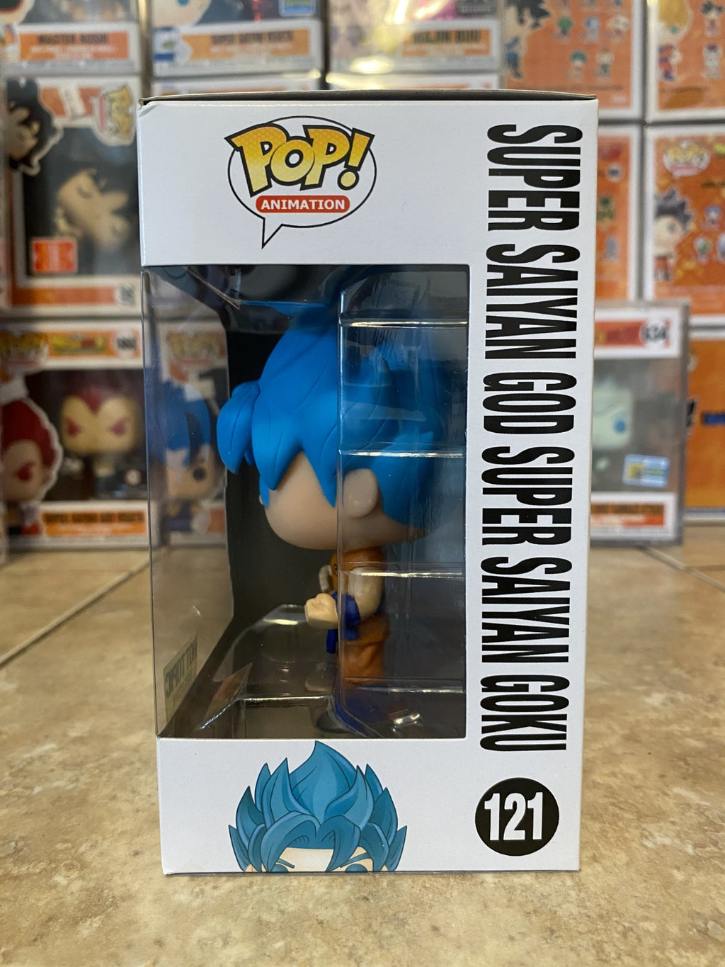 Funko Pop! Dragon Ball Z #121 Super Saiyan God Super Saiyan Goku w Protector