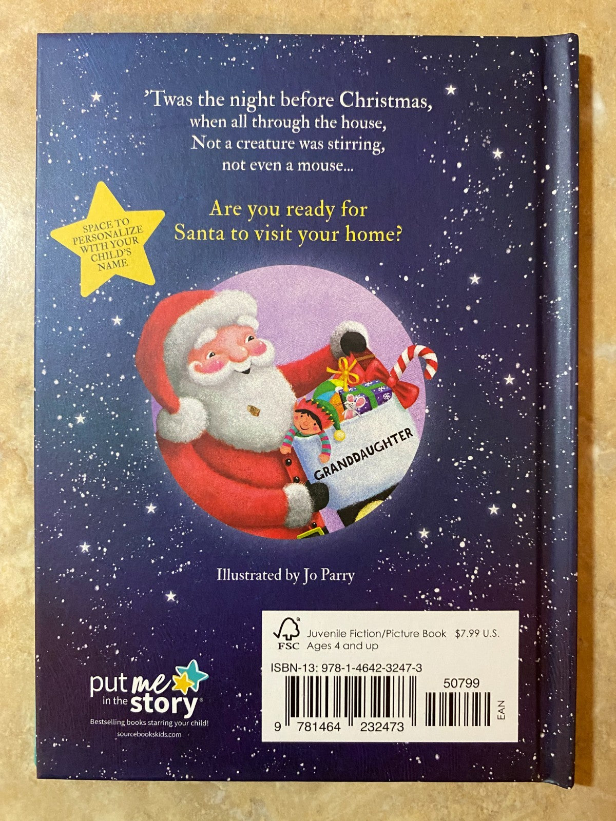 'Twas The Night Before Christmas Hardcover Book Personalized Name(Granddaughter)