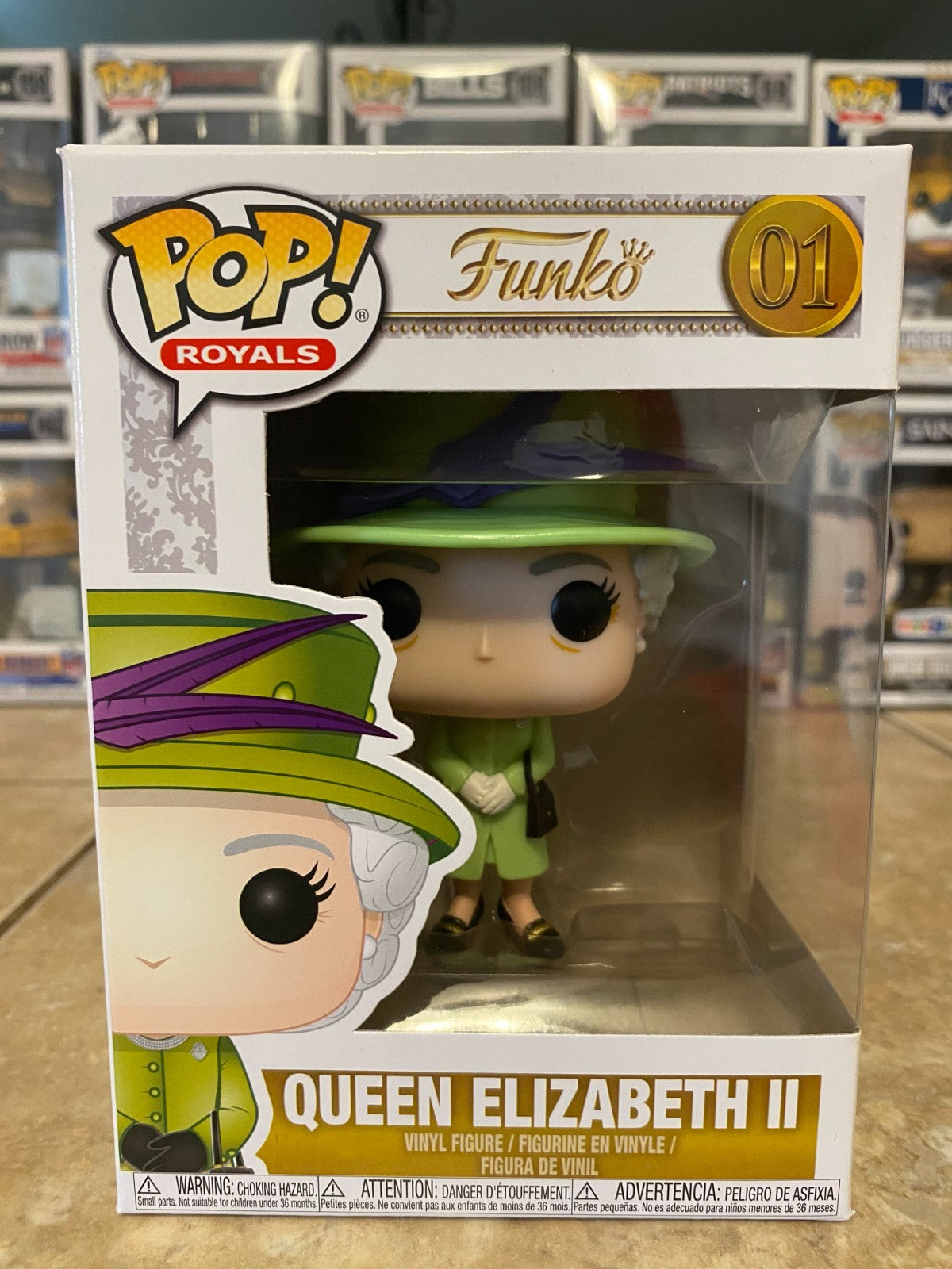 Funko Pop! Royals Queen Elizabeth II Green Dress #01 Royal Wedding w Protector