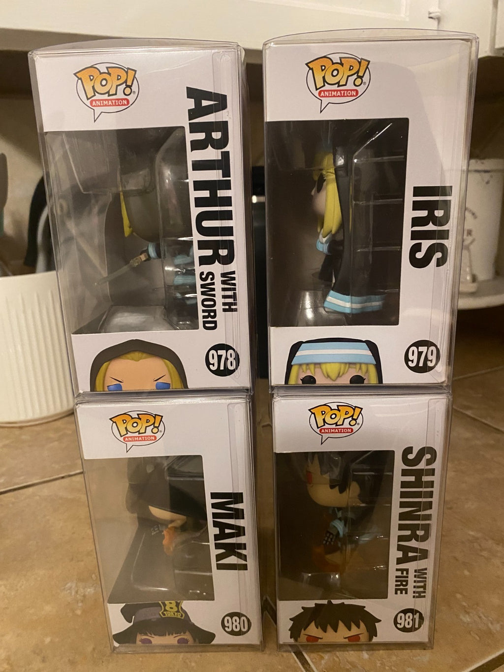 Funko Pop! Fire Force Set of 4 Figures #978-981 w Protectors