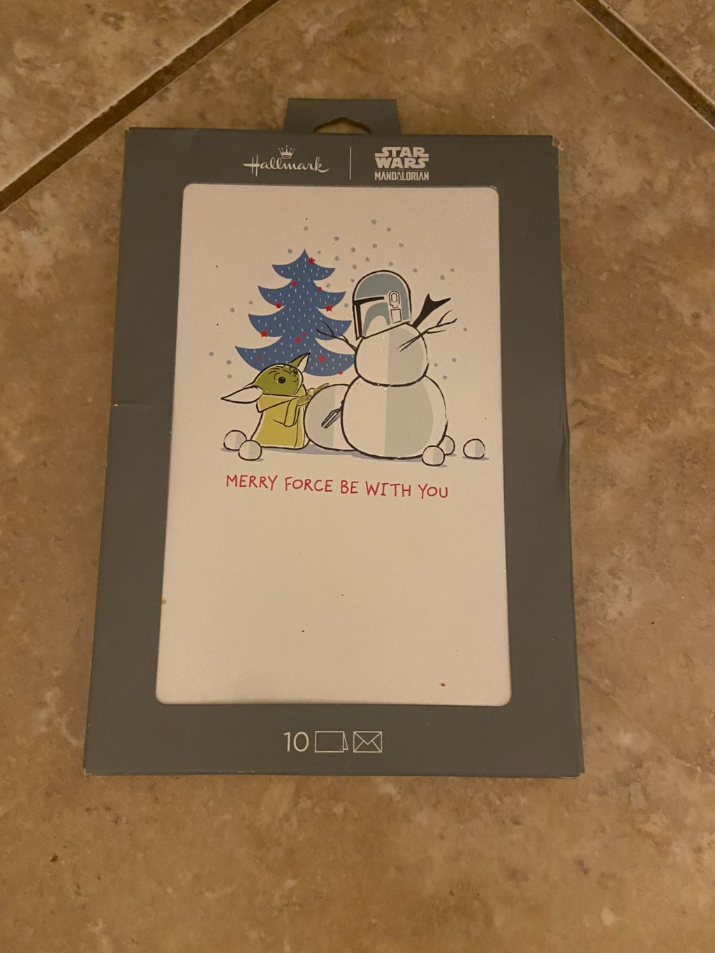 Star Wars Mandalorian Grogu Hallmark  Christmas Cards 10 / Box