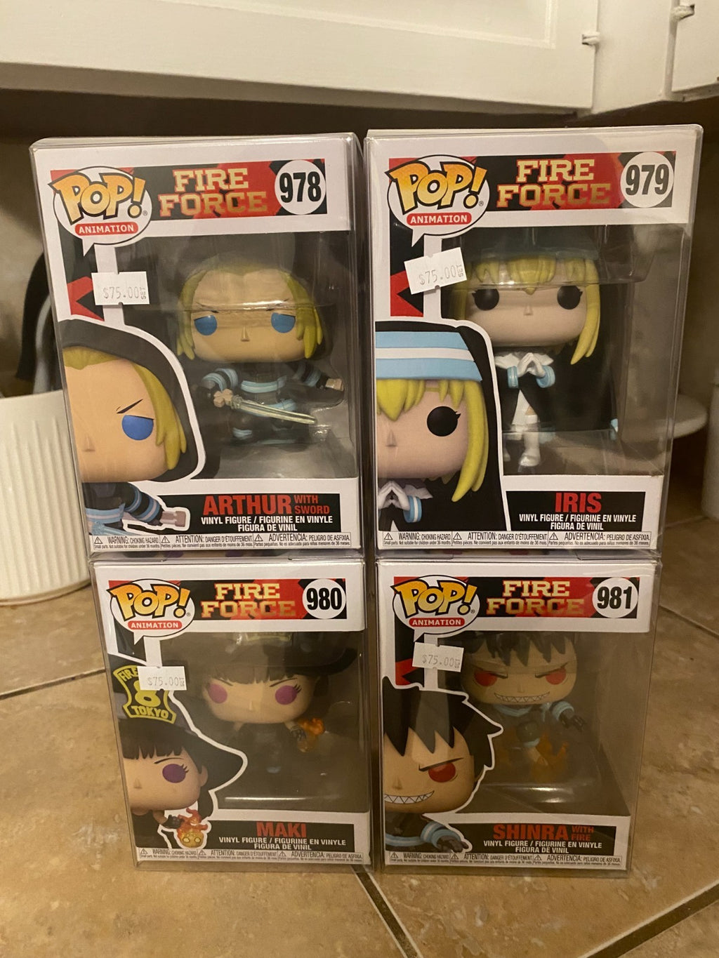 Funko Pop! Fire Force Set of 4 Figures #978-981 w Protectors