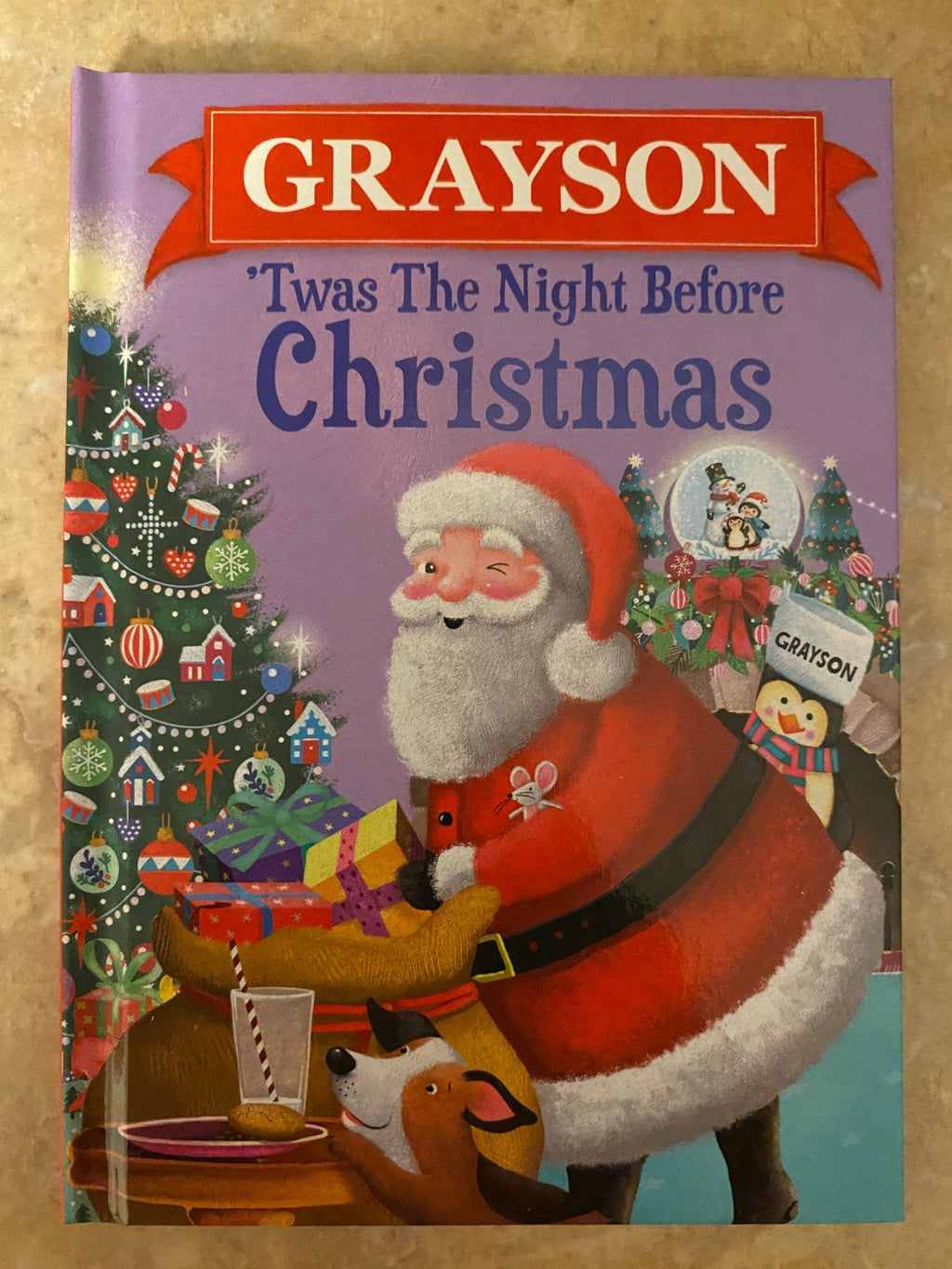 'Twas The Night Before Christmas Hardcover Book Personalized Name (Grayson)
