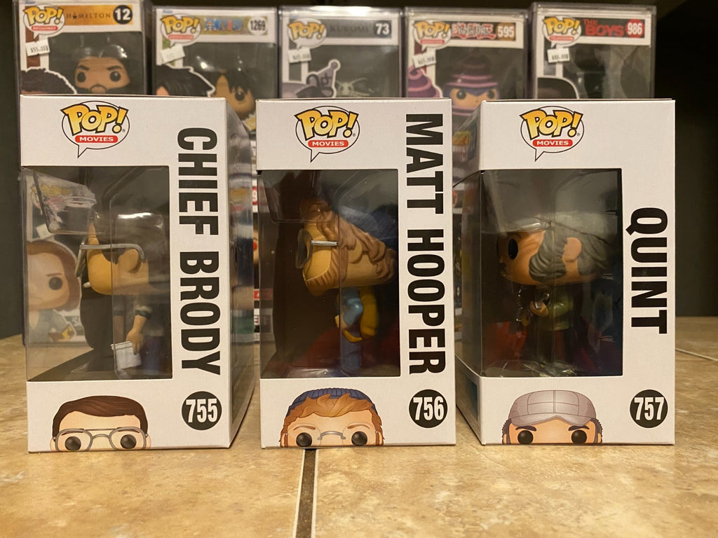 Funko Pop! Movies: Jaws Cast Set of 3 Figures 755-757 w Protectors